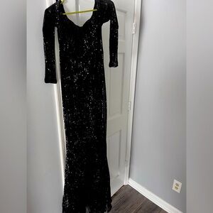 Black sequin dress fashion nova never worn!